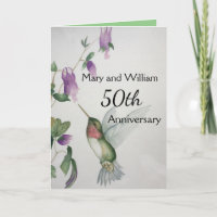 Ficha de beija-flor do 50º aniversário feliz