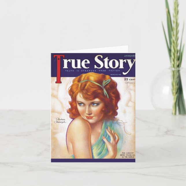 Cartão Ficha de saudação de história verdadeira 1932 (Frente)