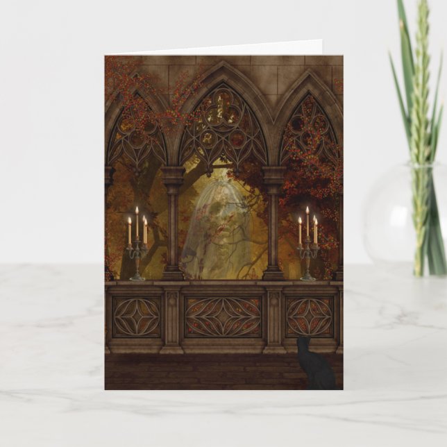 Cartão Ficha de saudação do Dia das Bruxas (Frente)