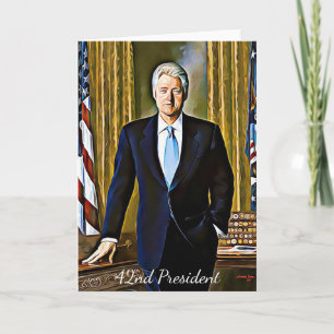 Cartão Ficha de saudação do Vazio Bill Clinton 42º Pre