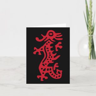 Cartão Ficha do Dragão Vermelho Mah Jong Chinês Fantasia