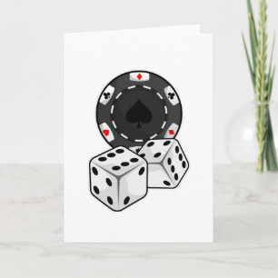 Cartão Ficha e Dados para Poker
