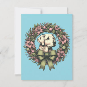 Cartão Ficheiro de Natal Personalizado - Amarelo Labrador