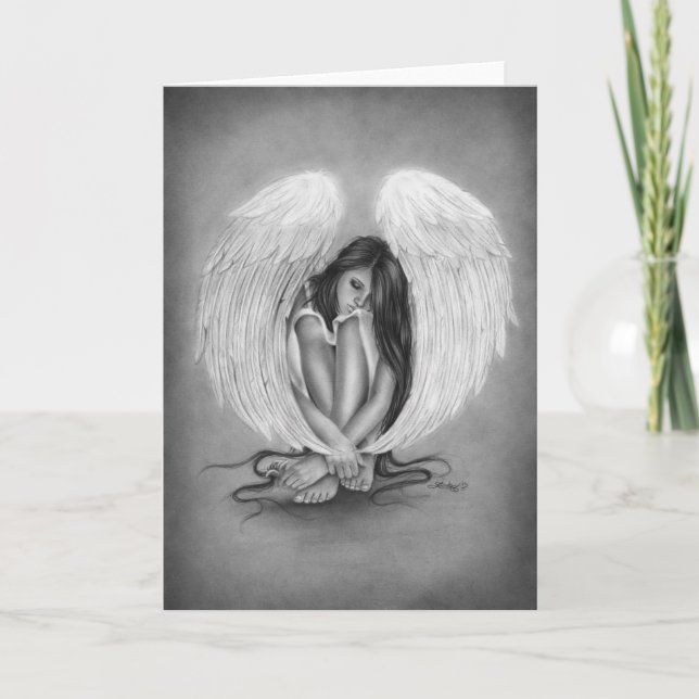 Cartão Ficou cedo demais no Angel Greeting Card (Frente)