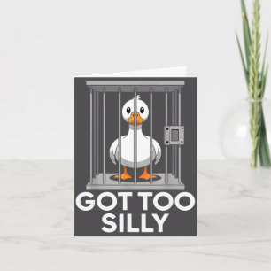 Cartão Ficou Muito Bobo Pato Engraçado na Cadeia Meme Hum