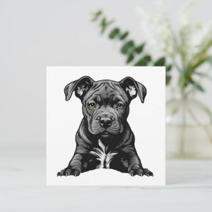 Cartão Fiel Filhote Pitbull Preto Orgulhosa Mãe e Pai de 