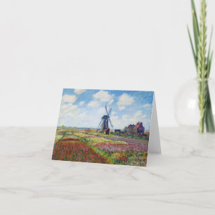 Cartão Fields of Tulip With The Rijnsburg Windmill Monet