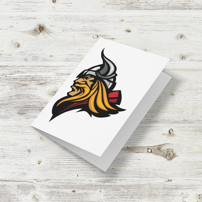 Cartão Fierk Viking Head Norse Helmet e Beard (Criador carregado)