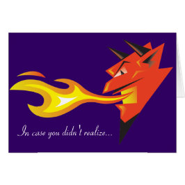 Cartão Fiery Devil's Head: "Caso não tenha percebido..."