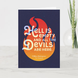 Cartão Fiery William Shakespeare Hell está vazio