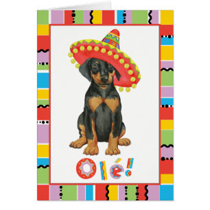 Cartão Fiesta Doberman Pinscher