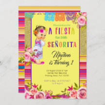 CARTÃO FIESTA MEXICAN DE PRIMEIRO ANIVERSÁRIO