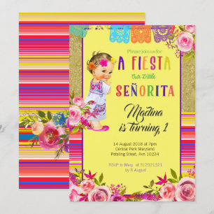 CARTÃO FIESTA MEXICAN DE PRIMEIRO ANIVERSÁRIO