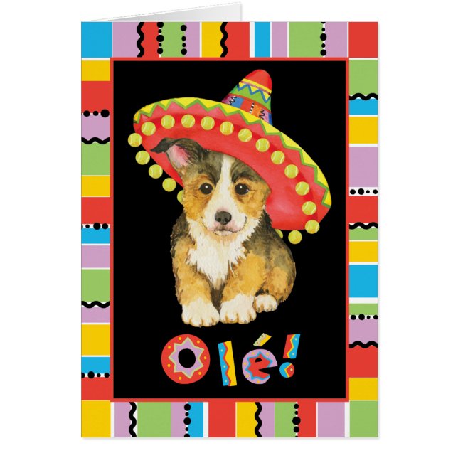 Cartão Fiesta Pembroke Welsh Corgi (Frente)