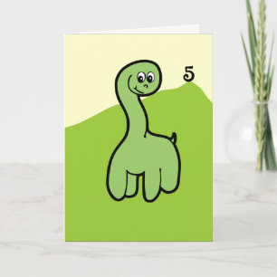 Cartão Fifth Birthday Grazing Green Dinosaur Card