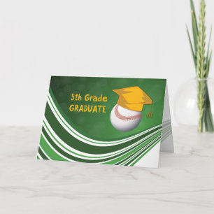 Cartão Fifth Grade Graduation, Softball Ball and Hat