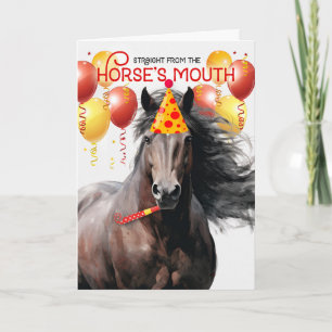 Cartão Fígado de Chestnut Horse Engraçado Aniversário