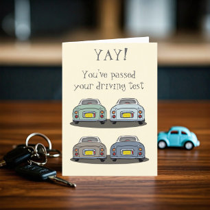 Cartão Figarations Figaro Car Driving Test Congrats Card