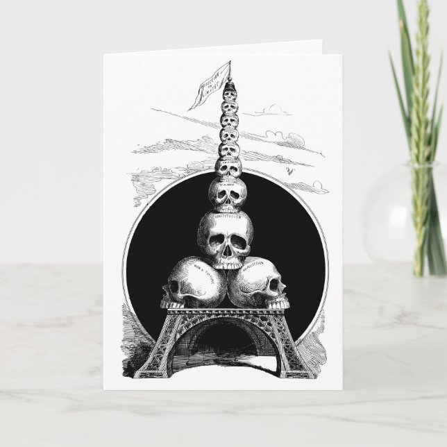 Cartão Fígaro. Torre Eiffel para o cemitério (Frente)