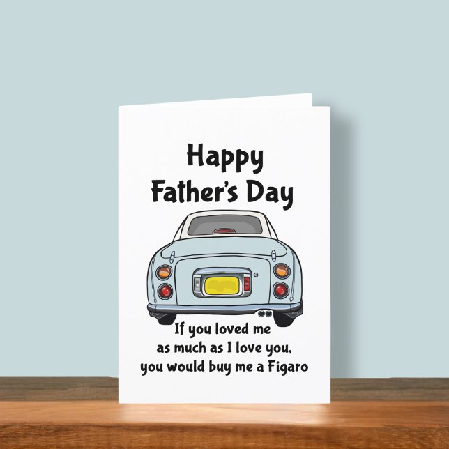Cartão Figura Blue Figaro Car Card (Fun figgy Father's Day card to send to your dad. He may buy you a figaro is you ask nicely)