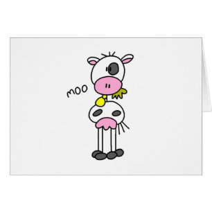 Cartão Figura camiseta e presentes da vara da vaca