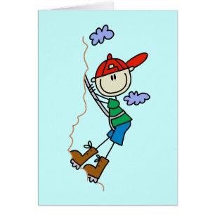 Cartão Figura camiseta e presentes da vara do alpinismo