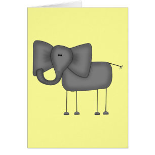 Cartão Figura camiseta e presentes da vara do elefante