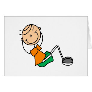 Cartão Figura da vara que exercita t-shirt e presentes