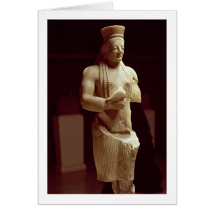 Cartão Figura de Kore de um Athenian fêmea novo que