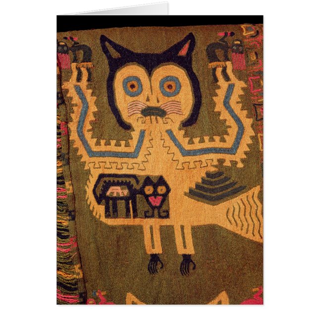 Cartão Figura de lã de um jaguar, cultura de Paracas (Frente)