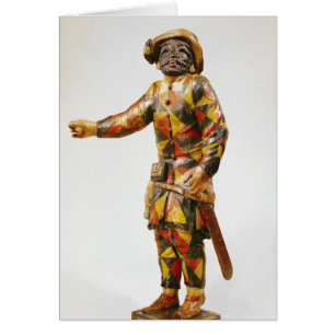 Cartão Figura do Harlequin do teatro de Seraphin