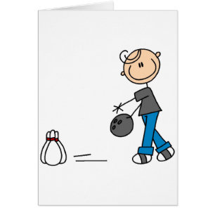 Cartão Figura t-shirt e presentes da vara da boliche