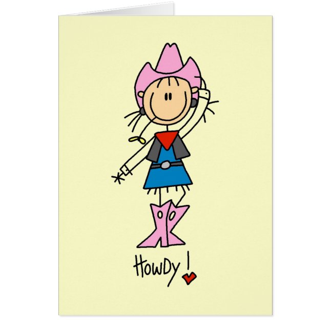 Cartão Figura t-shirt e presentes da vara da vaqueira (Frente)