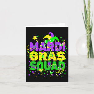 Cartão Figuras de Figuras do Esquadrão Mardi Gras - Engra