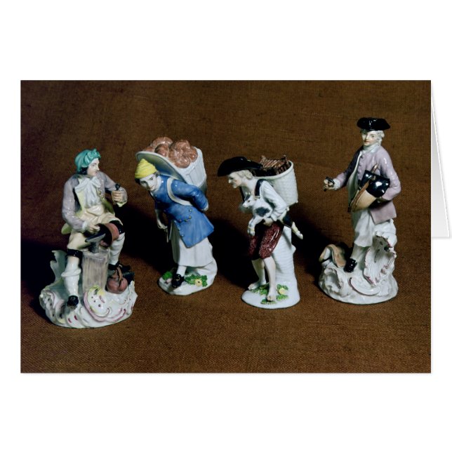 Cartão Figuras de Meissen: saddler, vendedor da cabra (Frente Horizontal)