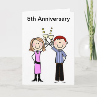 Cartão Figuras de Palito de Aniversário Personalizadas