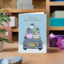 Cartão Figuras Lapis Cinza Figaro Happy Birthday Card