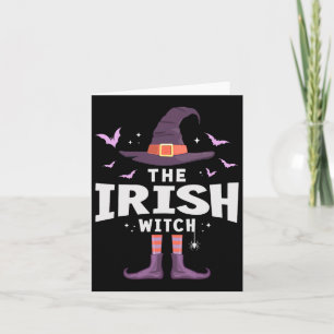 Cartão Figurino de Bruxa de Halloween Irlandês