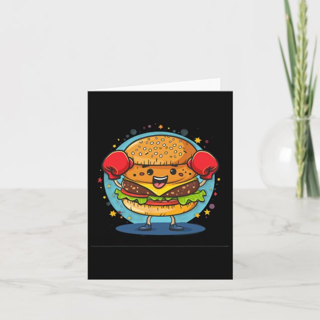 Cartão Figurino De Burger Smash Com Luvas Engraçadas (Frente)