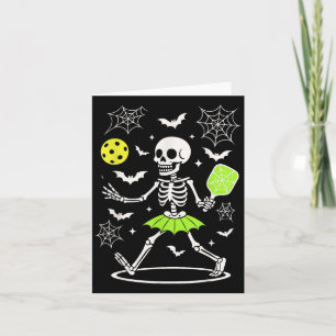 Cartão Figurino de Halloween de Pickleball, Skelet de Est