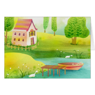 Cartão fileira da fileira seu barco