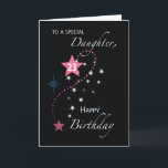Cartão Filha 23º Aniversário - Estrela Rosa Inspiracional<br><div class="desc">Estamos felizes por você ter encontrado este cartão elegante que projetamos para celebrar com uma querida filha no seu 23º aniversário. Há uma mensagem inspiradora na dentro que a encoraja a alcançar seus sonhos.</div>