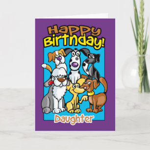 Cartão Filha, Cães de Celebração de Aniversário, Muitos c
