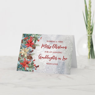 Cartão Filha das Flores de inverno no Natal da Lei