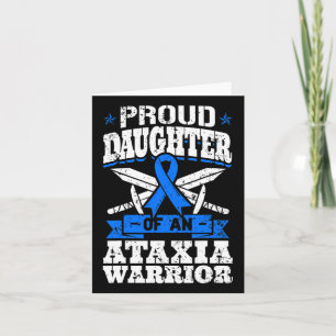 Cartão Filha De Um Guerreiro Ataxia Blue Awarness Ribbo