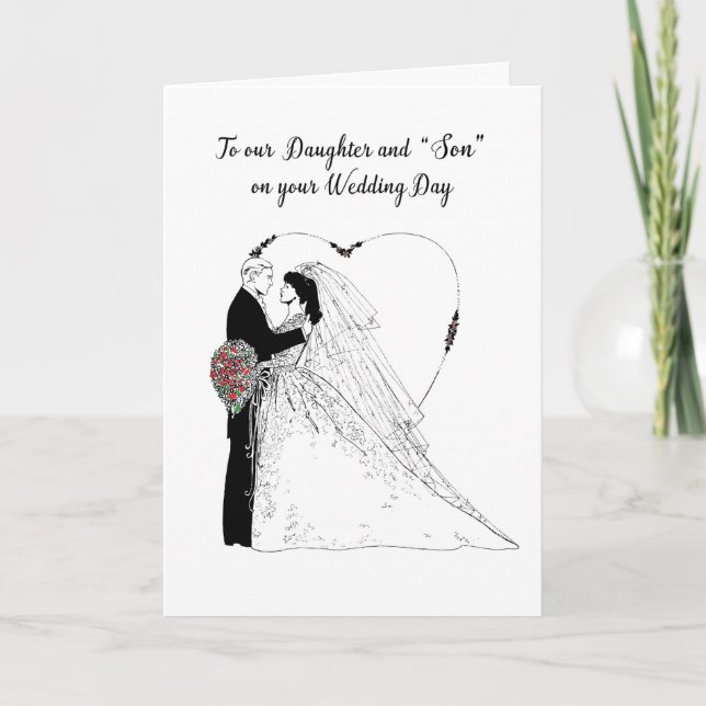 Cartão Filha & Desejos de Casamento do “Filho” Preto Bran (Frente)