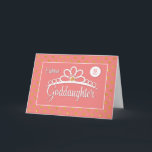 Cartão Filha do 18º aniversário com Coroa e Dourada aparê<br><div class="desc">Uma precioso Godfilha logo fará dezoito anos e será oficialmente adulta. Para se juntar a ela e celebrar com ela neste dia tão importante,  é conveniente que você envie este cartão com uma coroa linda na frente em um fundo cor de pêssego.</div>