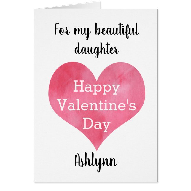 Cartão Filha do Feliz dia de os namorados cardíaco (Frente)