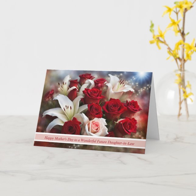 Cartão Filha do futuro no Feliz dia de as mães de direito (Flor Amarela)