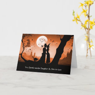 Cartão Filha e Filho em Direito Marido Halloween Engraçad